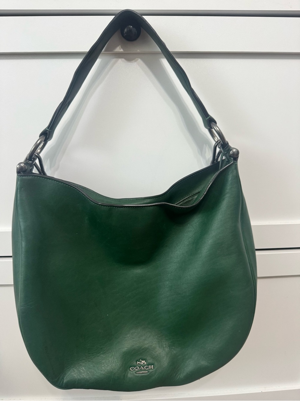 Coach Dark Green Leather Shoulder Hobo